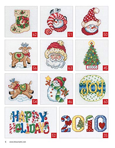 Leisure Arts XStitch Holiday OrnmntsGalorBk