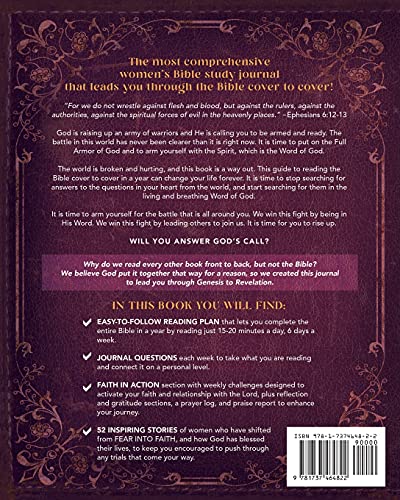 Fear Into Faith: 52-Week Bible Study Journal for Women: A Guide to Reading the Bible Cover to Cover in a Year and Arming Yourself for Battle