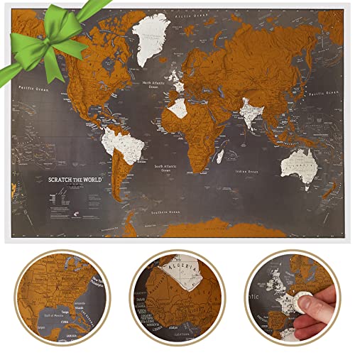 Maps International Scratch The World Travel Map – Black Scratch Off World Map Poster – 23 x 33