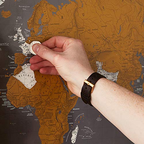 Maps International Scratch The World Travel Map – Black Scratch Off World Map Poster – 23 x 33