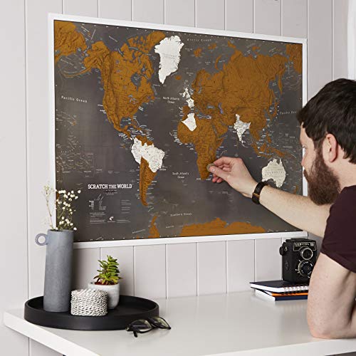 Maps International Scratch The World Travel Map – Black Scratch Off World Map Poster – 23 x 33