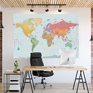 Extra-large World Wall Map - Laminated - 67'' x 45''