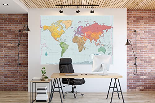 Extra-large World Wall Map - Laminated - 67'' x 45''