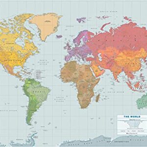 Extra-large World Wall Map - Laminated - 67'' x 45''