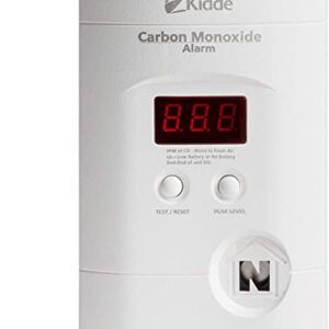 Kidde Carbon Monoxide Detector, Plug In Wall with 9-Volt Battery Backup, Digital LED Display