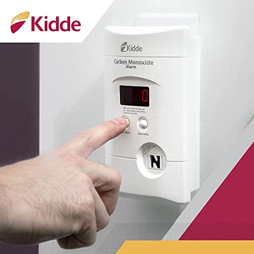 Kidde Carbon Monoxide Detector, Plug In Wall with 9-Volt Battery Backup, Digital LED Display