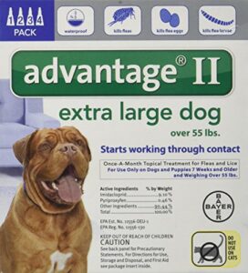 bayer advantage ii topical flea treatment for dogs over 55 lbs (4 applications)