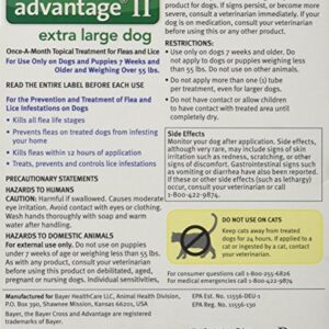 Bayer Advantage II Topical Flea Treatment for Dogs over 55 Lbs (4 Applications)