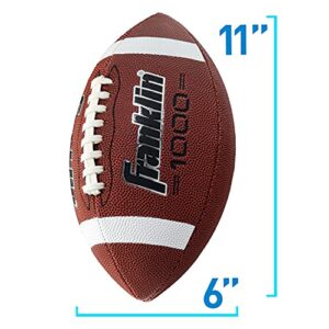 Franklin Sports Official Size Football - 1000 Regulation Outdoor Football - Synthetic Leather Adult Size Football - Outdoor All-Weather Footballs - Extra Grip Official Size Football - Brown + White