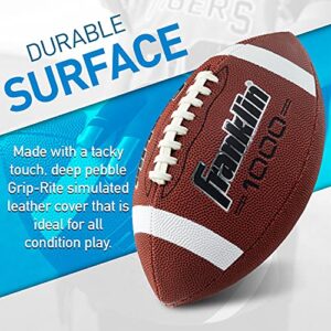 Franklin Sports Official Size Football - 1000 Regulation Outdoor Football - Synthetic Leather Adult Size Football - Outdoor All-Weather Footballs - Extra Grip Official Size Football - Brown + White