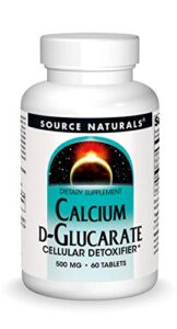 source naturals calcium d-glucarate 500mg cellular detoxifier - 60 tablets