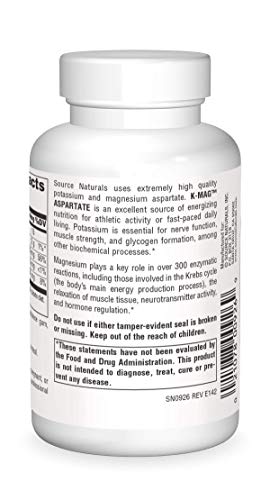 Source Naturals K-Mag Aspartate, Potassium & Magnesium Aspartate, 60 Tablets