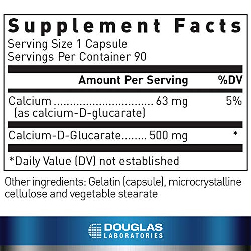 Douglas Laboratories Calcium-D-Glucarate (500 mg.) | Support Against Environmental Toxins and Excess Steroid Hormones | 90 Capsules