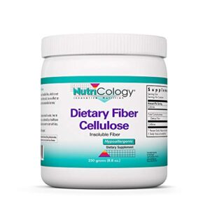 nutricology dietary fiber cellulose powder - insoluble fiber, colon health - 250 grams (8.8 oz)