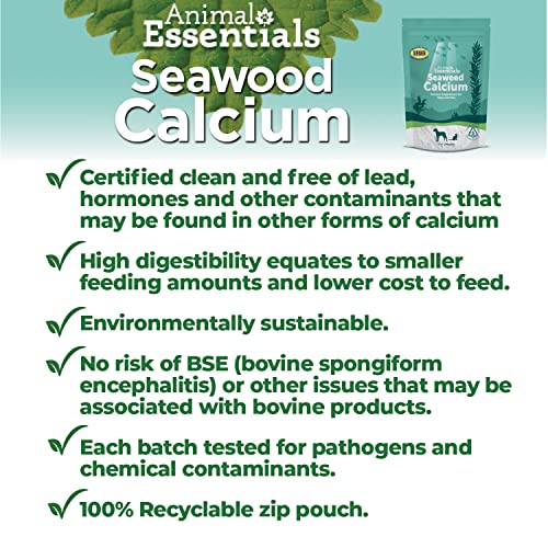 Animal Essentials Seaweed Calcium Supplement for Dogs & Cats, 12 oz, Iceland Seaweed Magnesium, Boron, Zinc