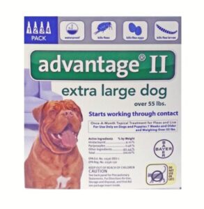 bayer advantage ii topical flea treatment for dogs over 55 lbs (6 applications)