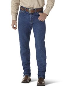 wrangler men's george strait cowboy cut original fit jean, heavyweight stone denim, 38w x 32l