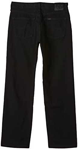 Lee Men's Relaxed Fit Straight Leg Jean, Double Black, 28W x 30L