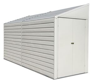 arrow shed yardsaver compact galvanized steel storage shed with pent roof, 4' x 10'