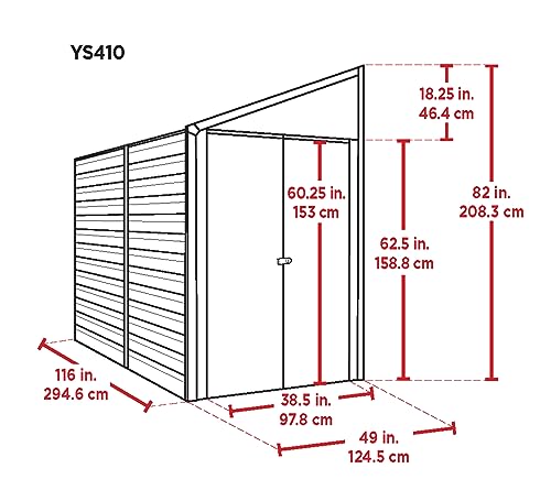 Arrow Shed Yardsaver Compact Galvanized Steel Storage Shed with Pent Roof, 4' x 10'