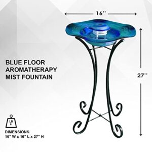 XBrand Floor Mist Fountain w/ Inline Control Glass Metal, 27 Inch Tall, Blue