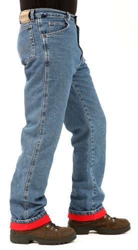 Wrangler mens Rugged Wear Woodland Thermal jeans, Stonewashed Denim, 36W x 34L US