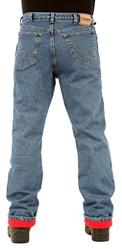 Wrangler mens Rugged Wear Woodland Thermal jeans, Stonewashed Denim, 36W x 34L US