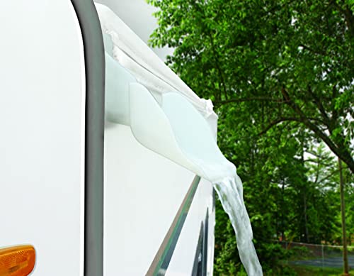 Camco RV Gutter Spouts with Extensions | Direct Rain Water Runoff Away from the RV | White (42134)