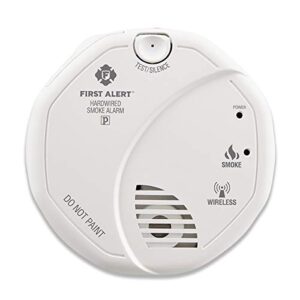 first alert hardwired wireless smoke alarm with photoelectric sensor and battery backup, sa521cn-3st , white