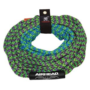 airhead 2 section tow rope | 1-4 rider towable tube rope, dual sections, 4,150lb break strength, 50 ft and 60 ft options, rope keeper included
