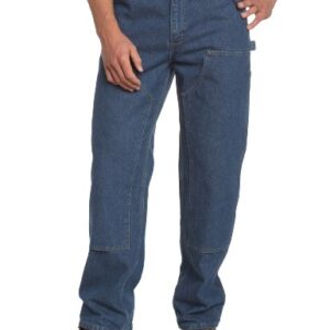 Carhartt Men's Loose Fit Heavyweight Denim Double-Front Utility Logger Jean, Darkstone, 28W x 32L