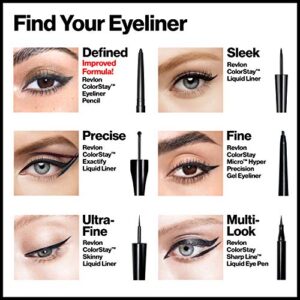 Revlon Pencil Eyeliner, ColorStay Eye Makeup with Built-in Sharpener, Waterproof, Smudgeproof, Longwearing with Ultra-Fine Tip, 201 Black, 0.01 Oz