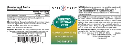 Ferrous Gluconate - 240 Milligram - Bottle of 100