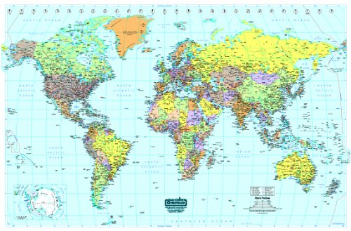 House of Doolittle Write On/Wipe Off Laminated World Map 50 x 33 Inch (HOD710)
