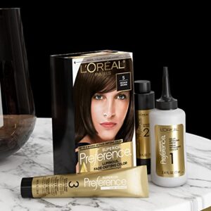 L'Oreal Paris Superior Preference Fade-Defying + Shine Permanent Hair Color, 6AM Light Amber Brown, Pack of 1, Hair Dye