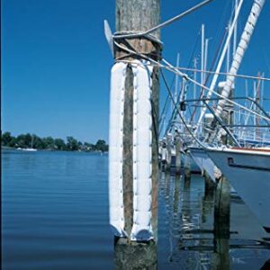 Taylor Made Large Dock Post Bumper, 5-1/2" W x 2-1/4" D x 3' L, Polyester Cover, Closed-Cell Foam Inner Cushion, Fold-Over or Top of Dock Mounting, White - 2020108600