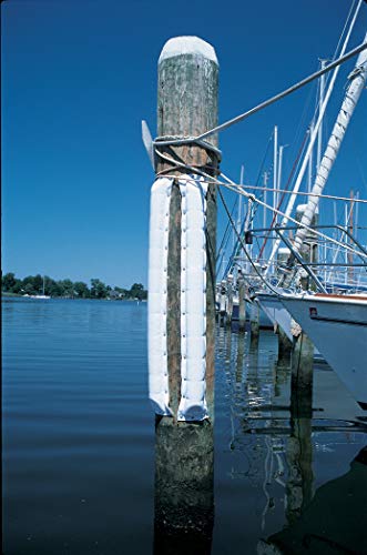 Taylor Made Large Dock Post Bumper, 5-1/2" W x 2-1/4" D x 3' L, Polyester Cover, Closed-Cell Foam Inner Cushion, Fold-Over or Top of Dock Mounting, White - 2020108600