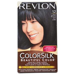 revlon colorsilk beautiful color, natural blue black [12] 1 ea