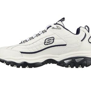 Skechers Men's Energy Afterburn Lace-Up Sneaker, White/Navy, 11 Wide