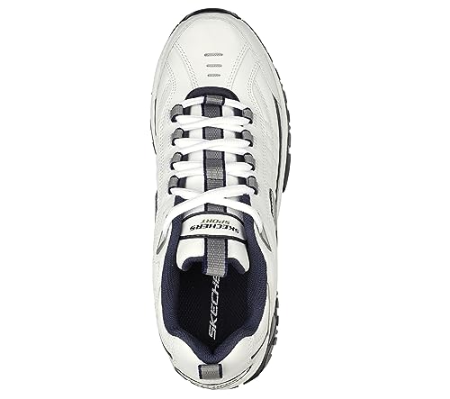 Skechers Men's Energy Afterburn Lace-Up Sneaker, White/Navy, 11 Wide