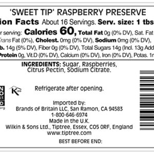 Tiptree Sweet Tip Raspberry Preserve, 12 Ounce Jar