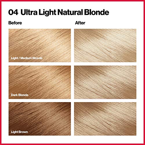 Revlon Permanent Hair Color, Permanent Hair Dye, Colorsilk with 100% Gray Coverage, Ammonia-Free, Keratin and Amino Acids, 04 Ultra Light Natural Blonde, 4.4 Oz (Pack of 1)