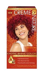 creme of nature exotic shine hair color with argan oil from morocco, 7.6 intensive red, 1 application