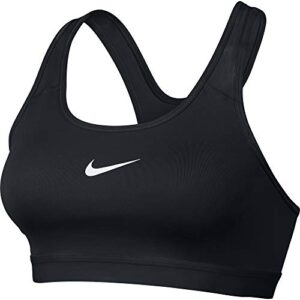 nike womens pro classic padded sports bra (xl, black/black/white)