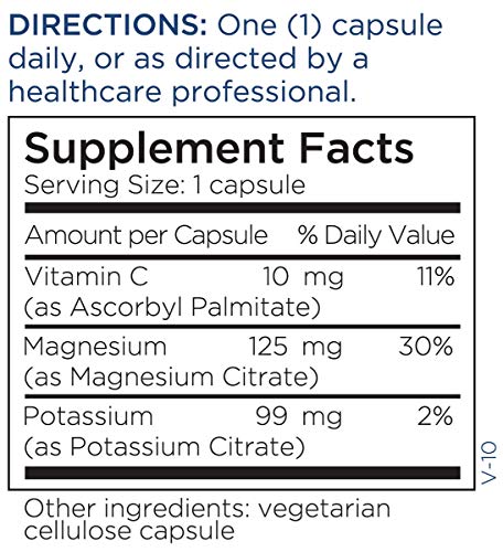 Metabolic Maintenance Potassium Magnesium Citrate - Highly Bioavailable Mineral Supplements - Supports Cardiovascular, Nerve + Bone Health - No Fillers (250 Capsules)