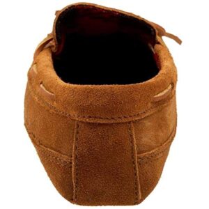 Minnetonka Men's Double Bottom Fleece Slipper,Brown,12 M US