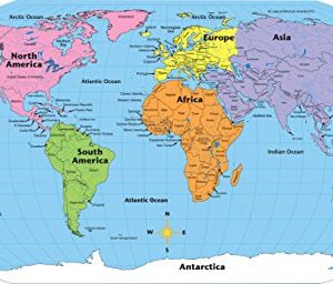 8” x 16” Labeled World Practice Maps, 30 Sheets in a Pack for Social Studies, Geography, Map Activities, Drill and Practice, Current Event Activities, Learning Games and More