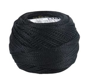 dmc 116 8-310 pearl cotton thread balls, black, size 8