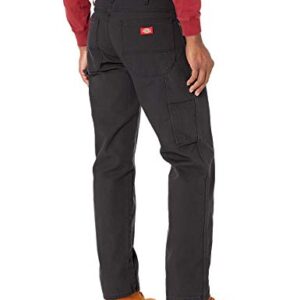 Dickies Men's Relaxed Fit Straight-Leg Duck Carpenter Jean, Black, 34W x 32L