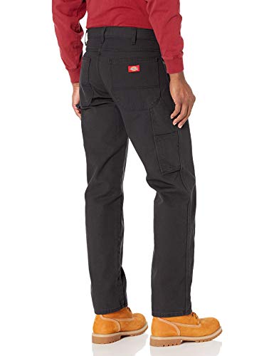 Dickies Men's Relaxed Fit Straight-Leg Duck Carpenter Jean, Black, 34W x 32L